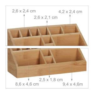 Organiseur de bureau 10 compartiments Marron - Bambou - 23 x 10 x 9 cm