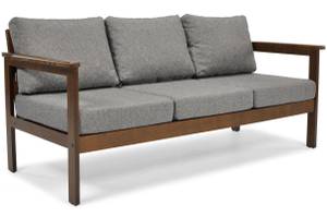 Gartensofa BELLA 3 Braun - Grau - Massivholz - 113 x 70 x 70 cm