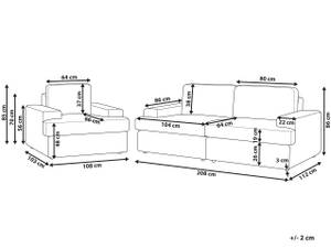 Sitzgruppe ALLA 2-tlg Beige - Creme - Anzahl Teile im Set: 2