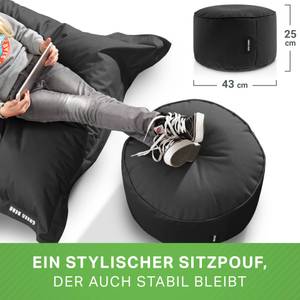 XXL Riesen Sitzsack 140x180cm + Hocker Schwarz