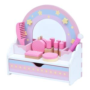 Tabletop -Waschtisch mit Spiegel Pink - Holzwerkstoff - 12 x 30 x 30 cm