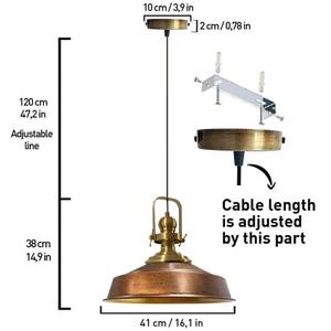 Pendelleuchte Asletl Vintage Lampe Kupfer