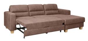 Ecksofa CARACAS Braun - Ecke davorstehend rechts - Ottomane davorstehend rechts