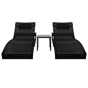 Chaise longue Noir - Matière plastique - Polyrotin - 70 x 92 x 213 cm