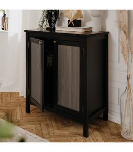 Sideboard Krakow Schwarz - Holzwerkstoff - 40 x 90 x 80 cm