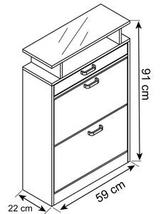 Armoire à chaussures Sipos Chêne foncé - Imitation chêne de Sonoma