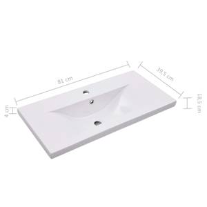 Meuble lavabo avec bassin 3007833-3 Gris minéral - Largeur : 80 cm