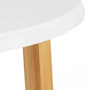 Beistelltisch 2er Set weiß Braun - Weiß - Bambus - Holzwerkstoff - 50 x 61 x 50 cm