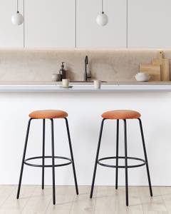 Tabouret de bar MORTON Noir - Orange