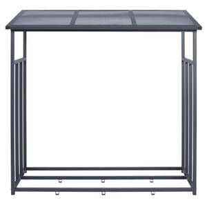 Kaminholzregal mit Abdeckung Grau - Metall - 83 x 185 x 188 cm