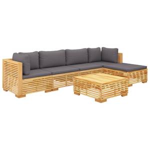 Garten-Lounge-Set 3028565-12 (6-teilig) Dunkelgrau - Grau