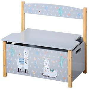 Spielzeugkiste mit Sitzbank Grau - Holzwerkstoff - 35 x 56 x 60 cm