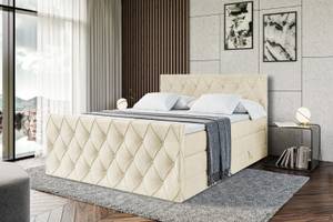 Boxspringbett AMAY KING Ecru - Breite: 160 cm