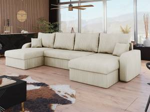 Ecksofa Kris U Cord Beige