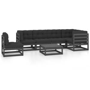 Salon de jardin (lot de 7) 3009790-2 Anthracite - Noir