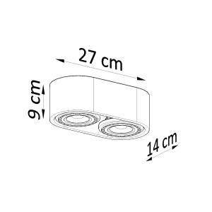 Deckenleuchte Basic Grau - Stein - 14 x 9 x 27 cm