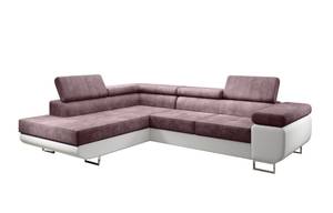 Ecksofa Zante Form-L Altrosa - Weiß