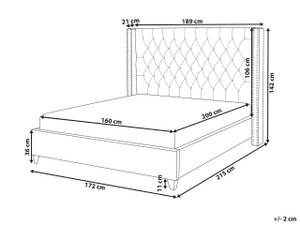 Doppelbett LUBBON Cremeweiß - Silber - Weiß - 189 x 142 x 215 cm