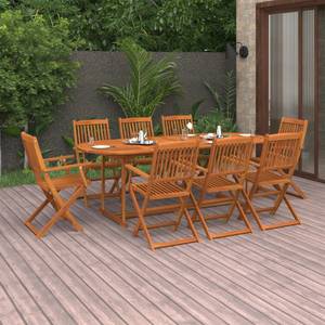 Garten-Essgruppe (9-teilig) 3011567-1 Braun - Massivholz - Holzart/Dekor - 90 x 75 x 220 cm