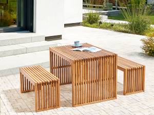 Gartenset SULZANO 3-tlg Braun - Massivholz - 90 x 75 x 180 cm