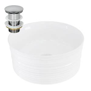 Lavabo Ø 41x18cm Blanc Céramique Blanc