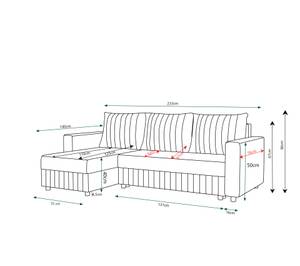 Ecksofa PARKI Schwarz - Ecke davorstehend rechts