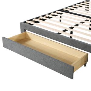 Jugendbett Jakob Grau - Holzwerkstoff - Metall - Massivholz - 140 x 105 x 204 cm