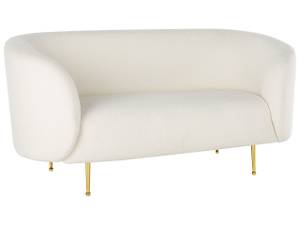 2-Sitzer Sofa LOEN Gold - Weiß - Naturfaser