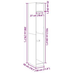 Kleiderschrank 298537-5 Weiß - Breite: 30 cm