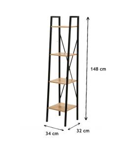 Vierstöckiges Regal H148 cm Braun - Holzwerkstoff - 33 x 148 x 34 cm