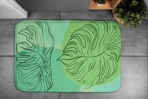 Badteppich Monstera Blätter Grün - Textil - 90 x 60 x 90 cm