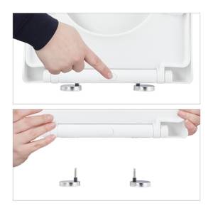 Toilettendeckel Absenkautomatik D-Form Weiß - Metall - Kunststoff - 36 x 5 x 47 cm