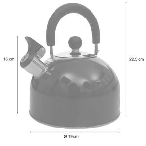 Flötenkessel J67 2,5l Violett - Metall - 19 x 22 x 19 cm