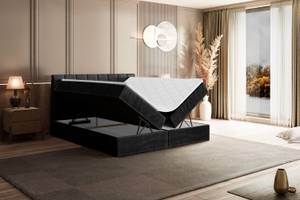 Boxspringbett OTTA Schwarz - Breite: 160 cm - H3