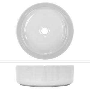 Waschbecken Rund Ø355x120mm, weiß Weiß - Keramik - 36 x 12 x 36 cm