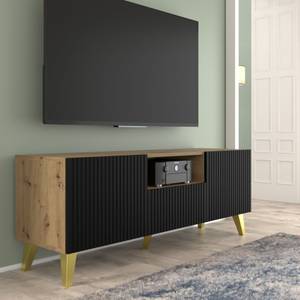 Fernsehtisch Ravenna PB RTV150 2D1S Beige - Schwarz - Gold - Holzwerkstoff - Kunststoff - 150 x 56 x 42 cm