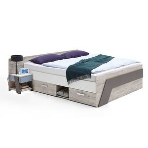 Jugendbett Set mit Bett 140x200cm LEEDS Weiß - Holzwerkstoff