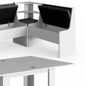 Sitzecke Roman 180x120cm Hocker Tisch Grau - Weiß - Holzwerkstoff - 136 x 80 x 60 cm