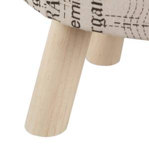 Pouf coiffeuse avec revêtement tissu Noir - Marron - Blanc - Bois manufacturé - Papier - Matière plastique - 32 x 38 x 32 cm
