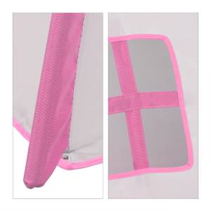 Tipi Spielzelt mit Bodenmatte Braun - Pink - Weiß - Holzwerkstoff - Textil - 124 x 154 x 124 cm