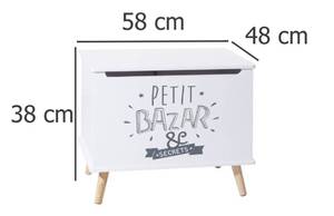 coffret blanc bois imprime, blanc Blanc - Bois manufacturé - 58 x 38 x 48 cm