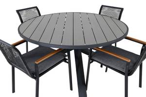 Gartenmöbel-Set Parma Schwarz - Rattan - 140 x 73 x 140 cm