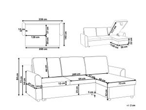 Ecksofa NESNA Braun - Hellbraun