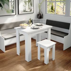Sitzecke Roman 180x150cm Hocker Tisch Anthrazit - Weiß