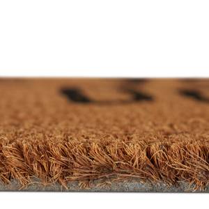 Fußmatte Kokos mit Tierspruch Schwarz - Braun - Naturfaser - Kunststoff - 60 x 2 x 40 cm