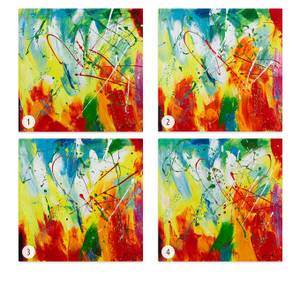 Acrylbild handgemalt Rainbow Vitality Massivholz - Textil - 60 x 60 x 4 cm