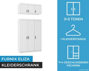 FURNIX Schrank Eliza 3D Weiß Weiß