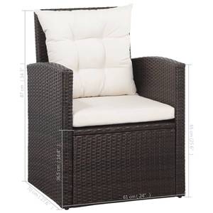 Garten-Sofagarnitur Braun - Metall - Polyrattan - 70 x 66 x 120 cm