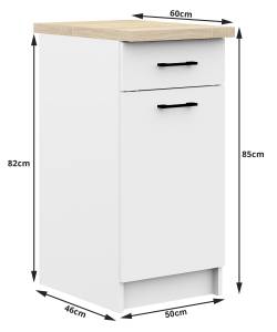 Meuble de Cuisine bas OLIWIA 50 1T 1S Blanc