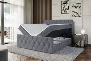 Boxspringbett VELANTO Steingrau - Breite: 160 cm - H3